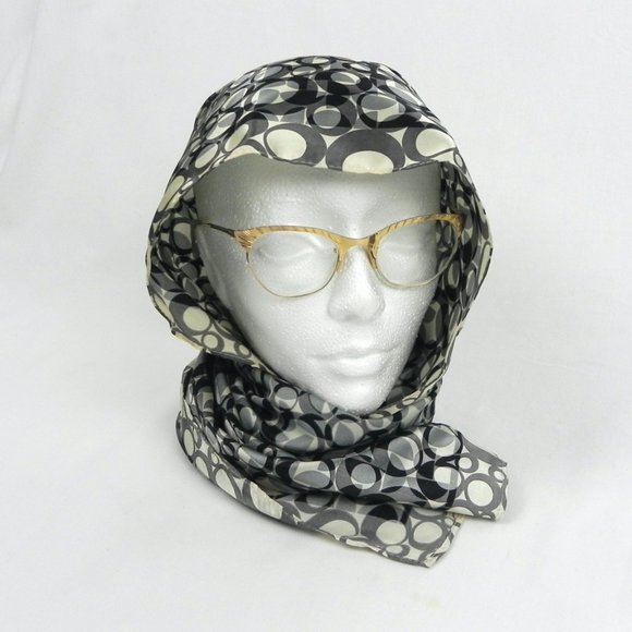 Vintage Geometric ESPRIT Scarf | Black & White Scarf - Picture 3 of 11